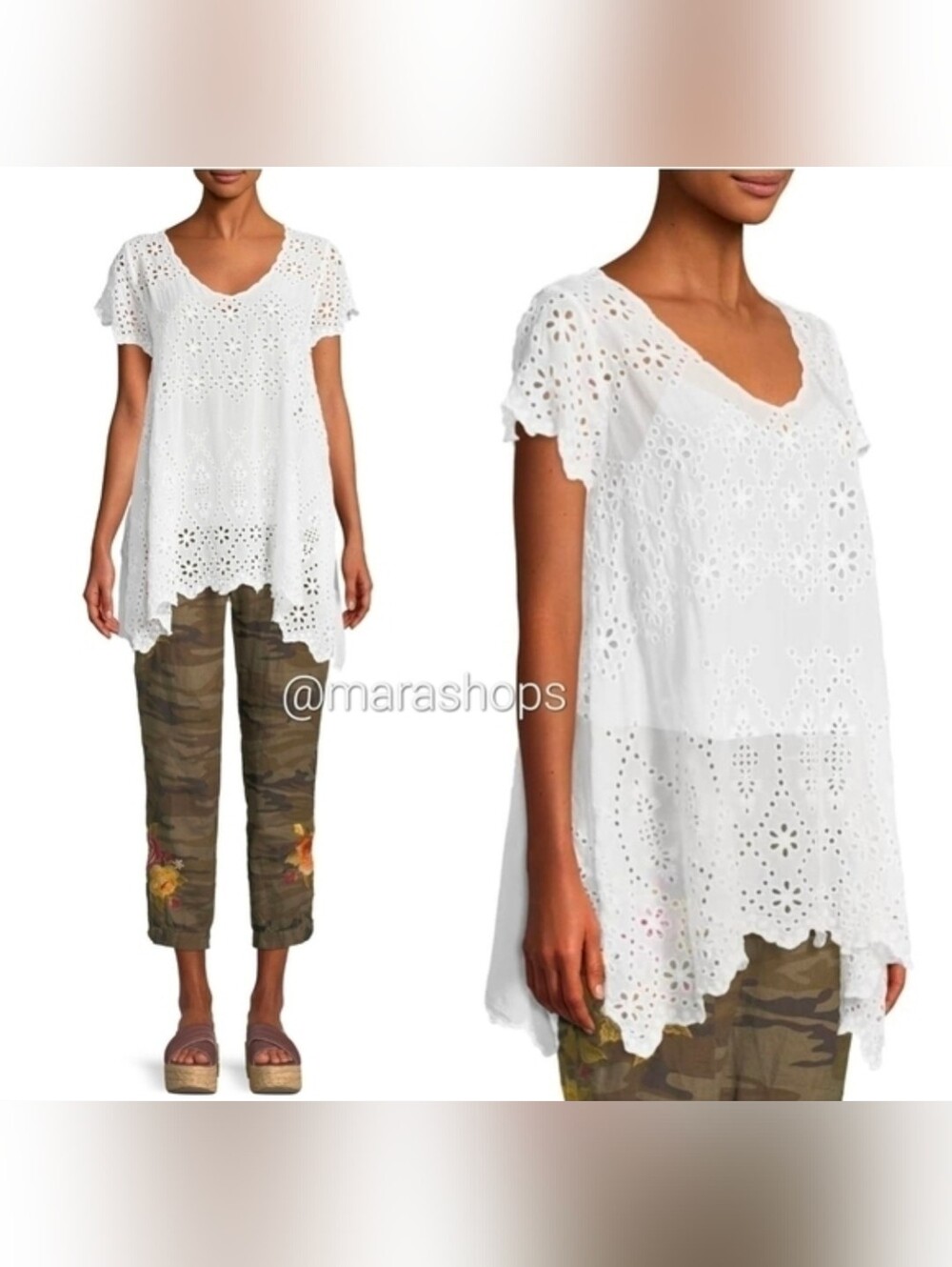 Johnny Was Pippa Lace Tunic Shirt